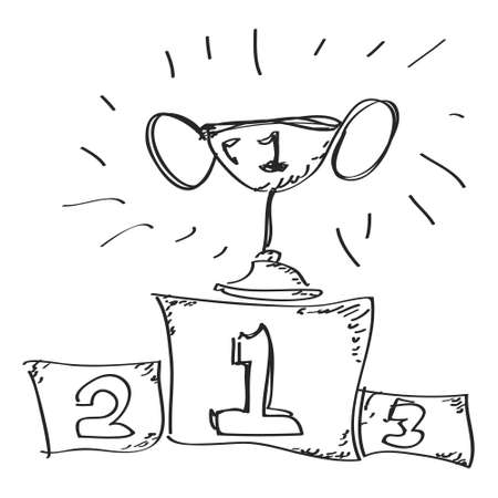 Simple hand drawn doodle of first placeのイラスト素材