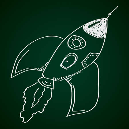 Simple hand drawn doodle of a rocketのイラスト素材
