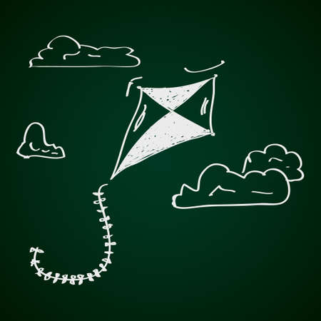 Simple hand drawn doodle of a kiteのイラスト素材