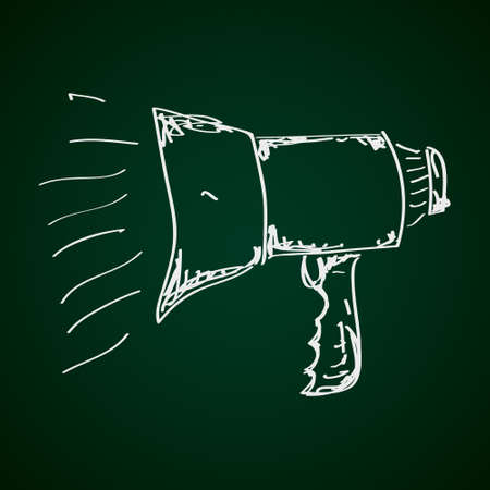 Simple hand drawn doodle of a megaphoneのイラスト素材