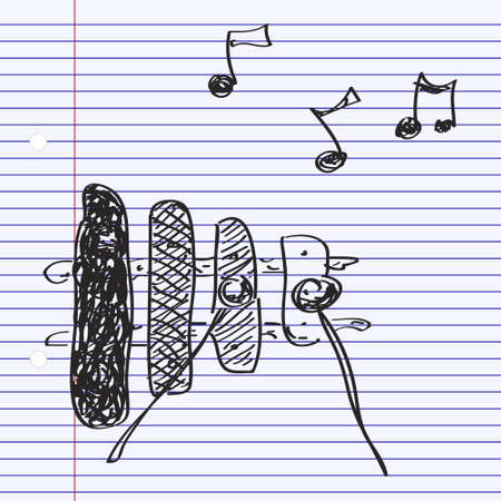Simple hand drawn doodle of a xylophoneのイラスト素材