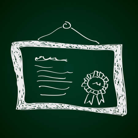 Simple hand drawn doodle of a certificateのイラスト素材
