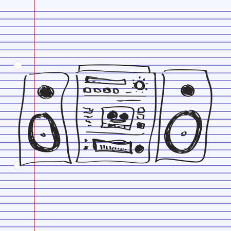 Simple hand drawn doodle of a hifiのイラスト素材