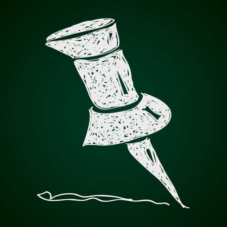 Simple hand drawn doodle of a drawing pinのイラスト素材