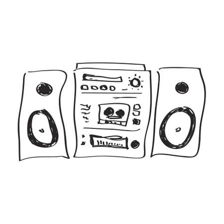 Simple hand drawn doodle of a hifiのイラスト素材