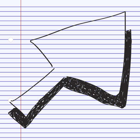 Simple hand drawn doodle of a cursor arrowのイラスト素材