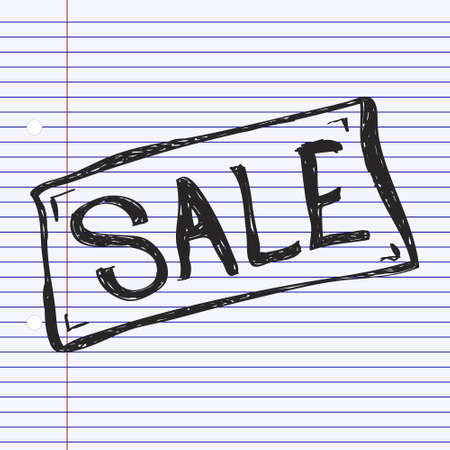 Simple hand drawn doodle of a sale signのイラスト素材