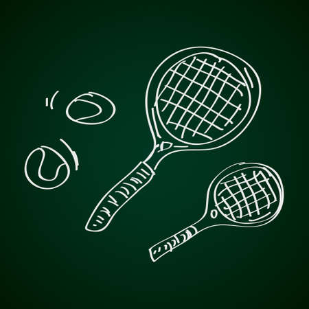 Simple hand drawn doodle of a tennis racketのイラスト素材