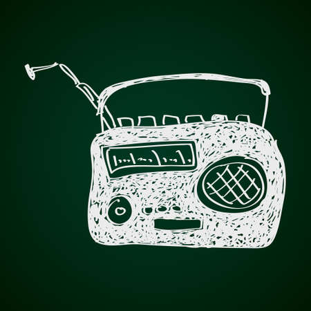 Simple hand drawn doodle of a radioのイラスト素材