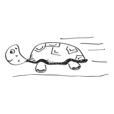 Simple hand drawn doodle of a tortoiseのイラスト素材