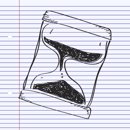 Simple hand drawn doodle of an hourglassのイラスト素材