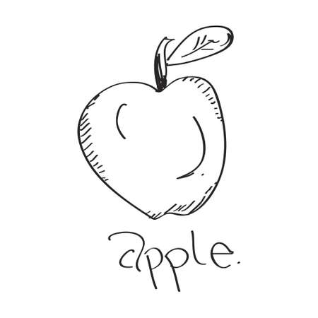Simple hand drawn doodle of an appleのイラスト素材