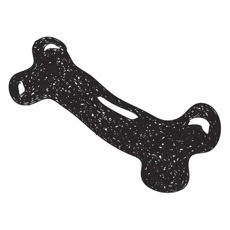 Simple hand drawn doodle of a boneのイラスト素材