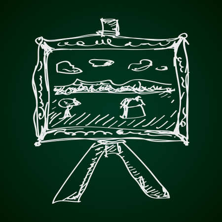 Simple hand drawn doodle of a paintingのイラスト素材