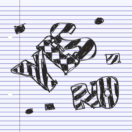 Simple hand drawn doodle of a yes and noのイラスト素材