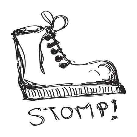 Simple hand drawn doodle of a bootのイラスト素材