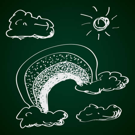 Simple hand drawn doodle of a rainbowのイラスト素材