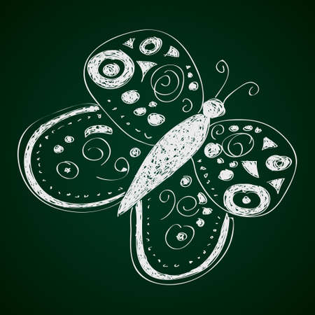 Simple hand drawn doodle of a butterflyのイラスト素材