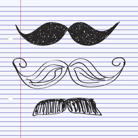 Simple hand drawn doodle of a moustacheのイラスト素材