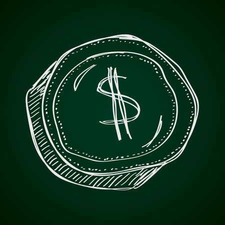 Simple hand drawn doodle of a dollarのイラスト素材