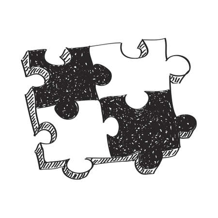 Simple hand drawn doodle of a jigsaw pieceのイラスト素材