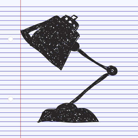 Simple hand drawn doodle of a desk lampのイラスト素材