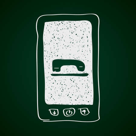 Simple hand drawn doodle of a mobile phoneのイラスト素材