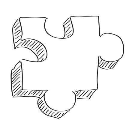 Simple hand drawn doodle of a jigsaw pieceのイラスト素材