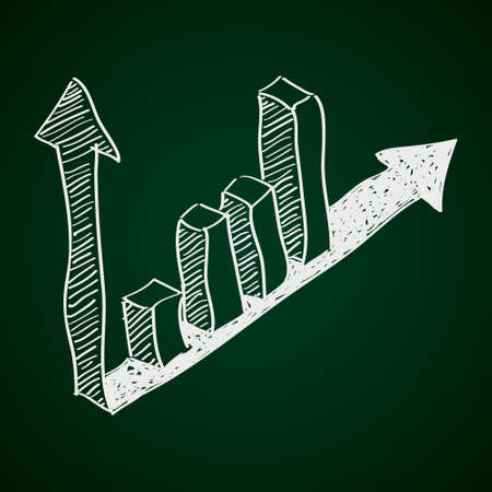 Simple hand drawn doodle of a bar graphのイラスト素材