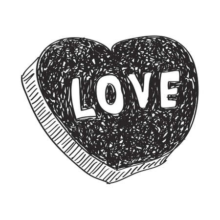 Simple hand drawn doodle of a love heartのイラスト素材