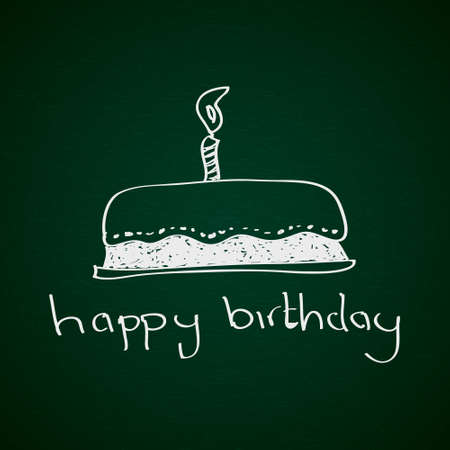 Simple hand drawn doodle of a birthday cakeのイラスト素材