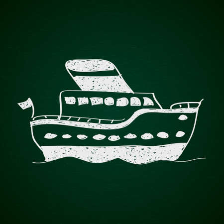 Simple hand drawn doodle of a shipのイラスト素材