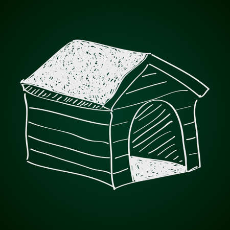 Simple hand drawn doodle of a dog kennelのイラスト素材