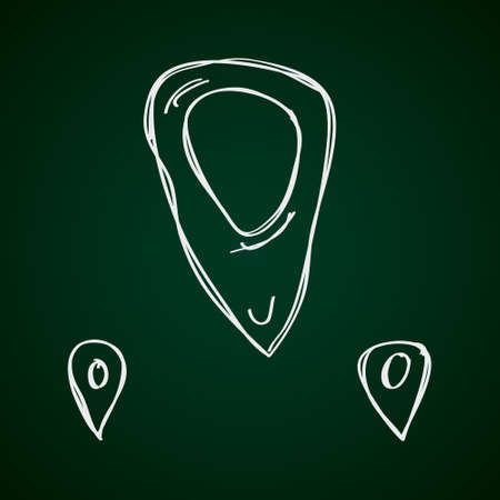 Simple hand drawn doodle of a location pinのイラスト素材