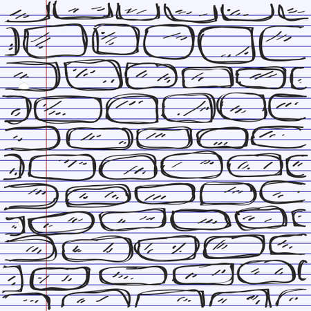 Simple hand drawn doodle of a brick patternのイラスト素材