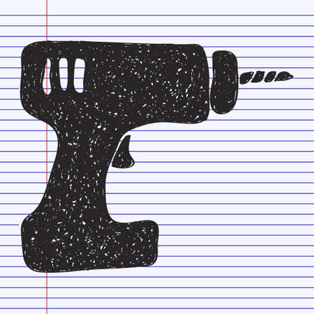 Simple hand drawn doodle of a drillのイラスト素材