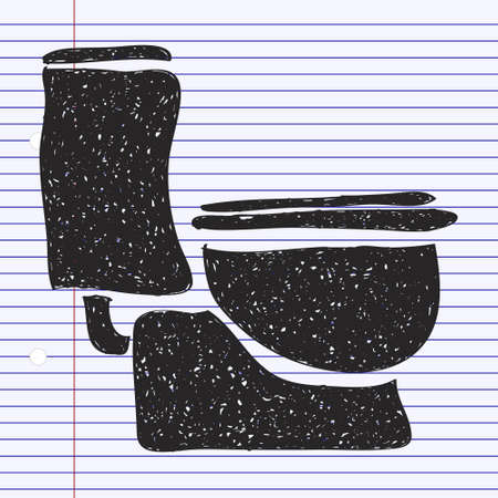 Simple hand drawn doodle of a toiletのイラスト素材