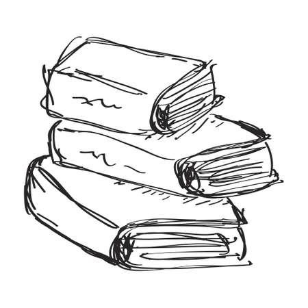 Simple hand drawn doodle of a bookのイラスト素材