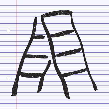 Simple hand drawn doodle of a step ladderのイラスト素材