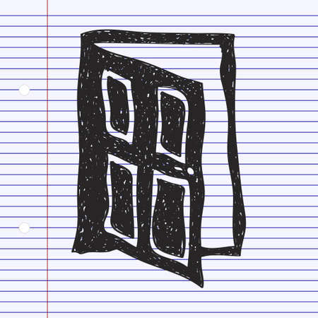 Simple hand drawn doodle of a doorのイラスト素材