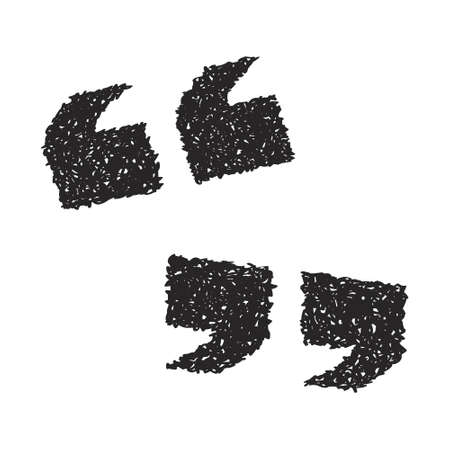 Simple hand drawn doodle of a set of quotation marksのイラスト素材