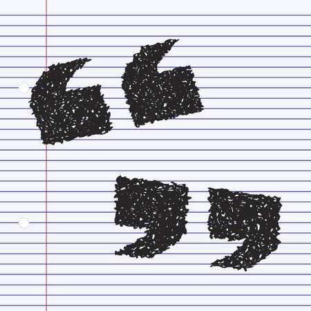 Simple hand drawn doodle of a set of quotation marksのイラスト素材