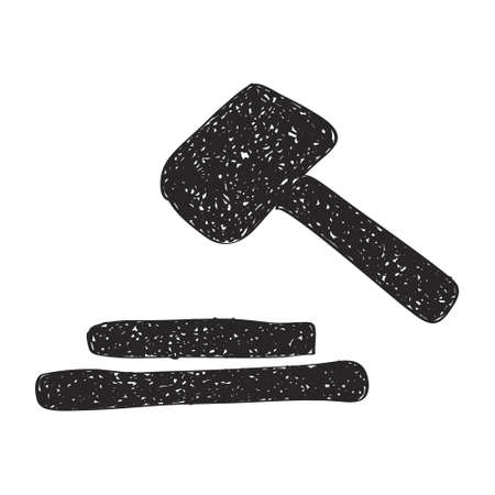 Simple hand drawn doodle of a judges gavelのイラスト素材