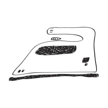 Simple hand drawn doodle of an ironのイラスト素材