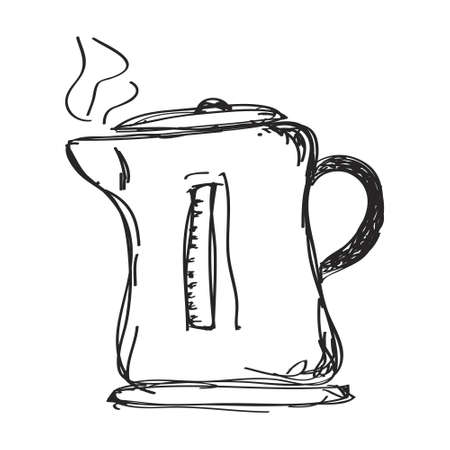 Simple hand drawn doodle of a kettleのイラスト素材