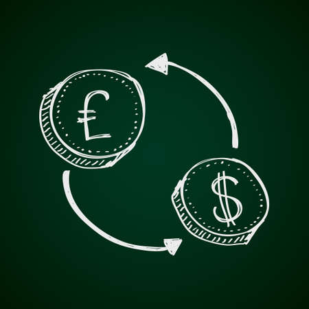 Simple hand drawn doodle of a money transferのイラスト素材