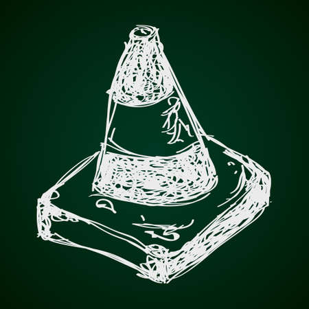 Simple hand drawn doodle of a traffic coneのイラスト素材