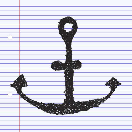Simple hand drawn doodle of an anchorのイラスト素材