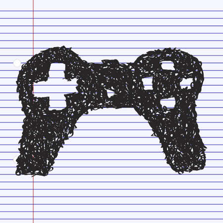 Simple hand drawn doodle of a game controller