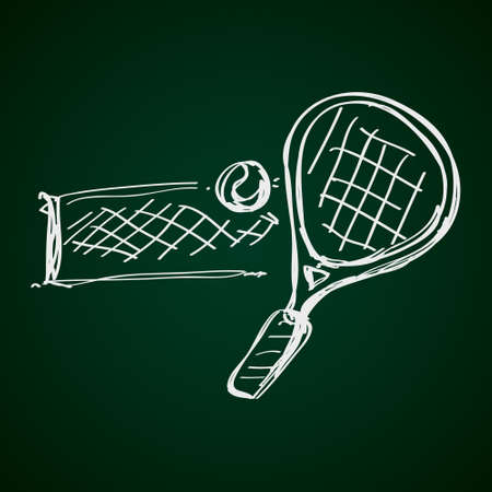 Simple hand drawn doodle of a tennis racketのイラスト素材